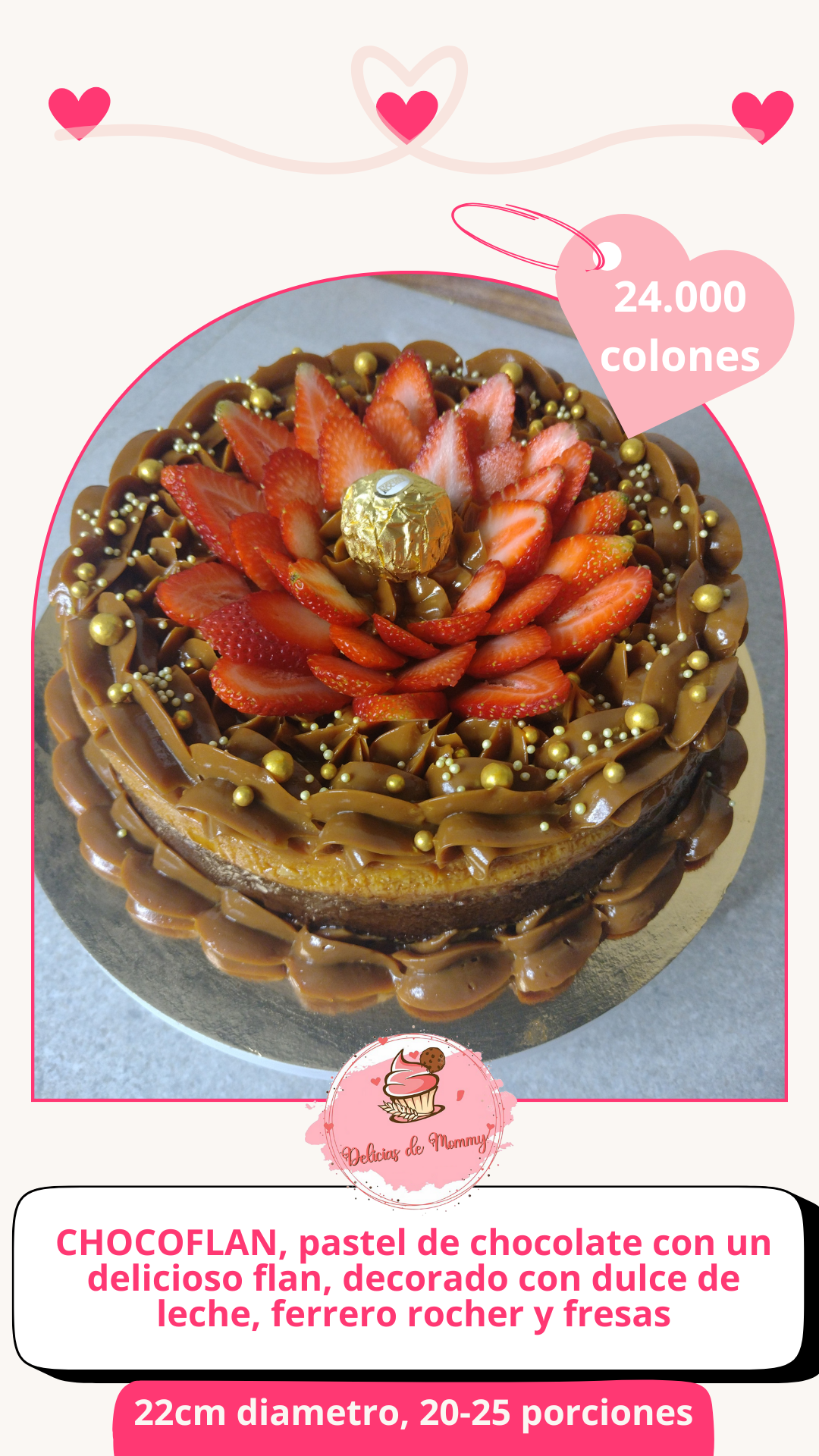Chocoflan con fresas